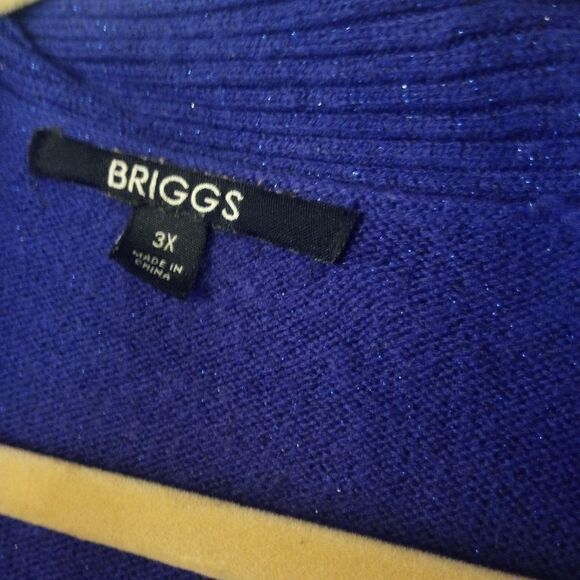 Briggs electric blue and metallic sweater with beaded accents - Picture 3 of 10